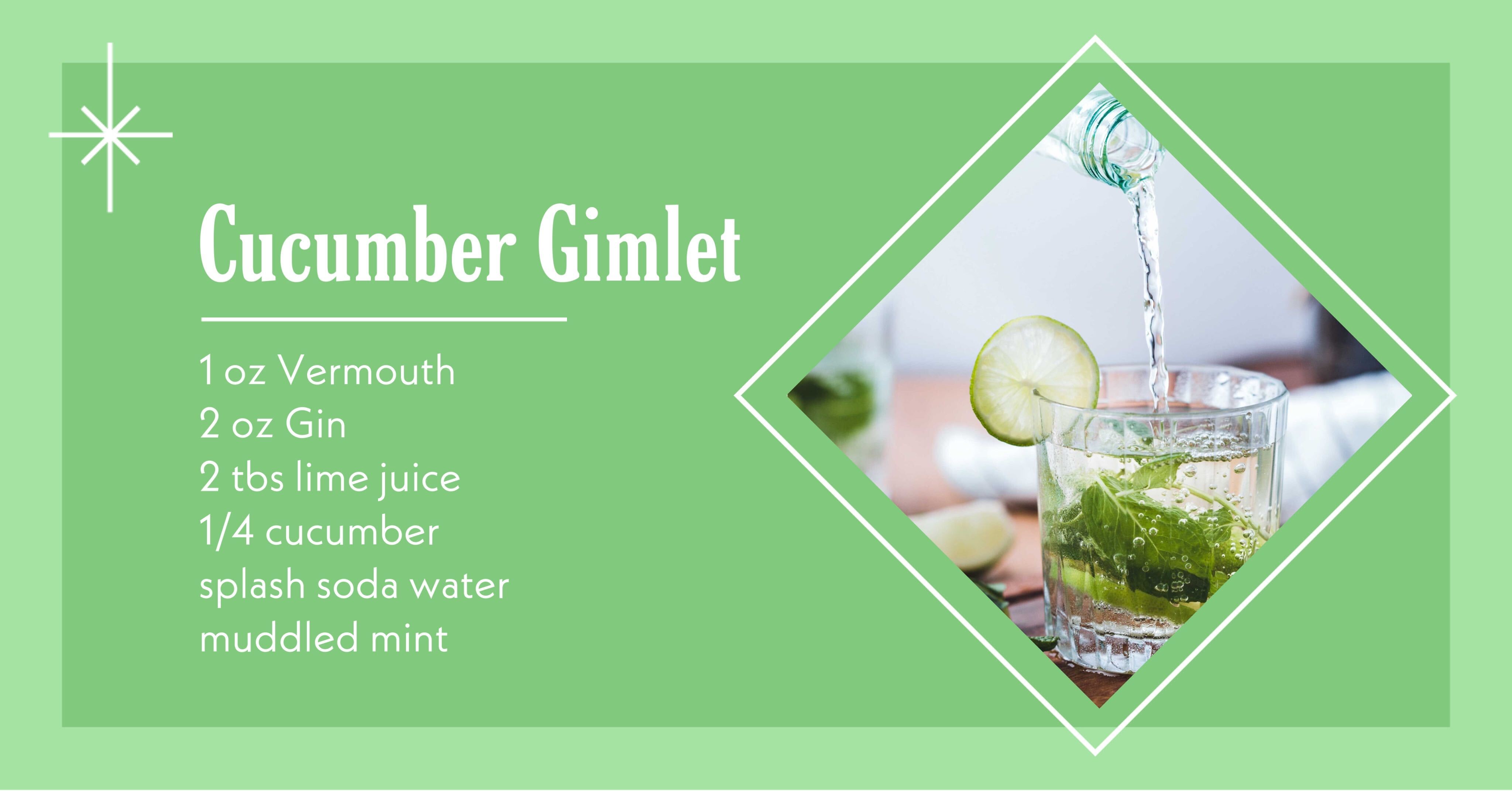 Refreshing Cucumber Gimlet Cocktail Poster