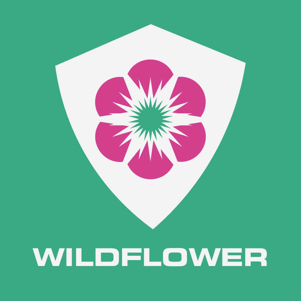 Vibrant Green Wildflower Shield Poster Design