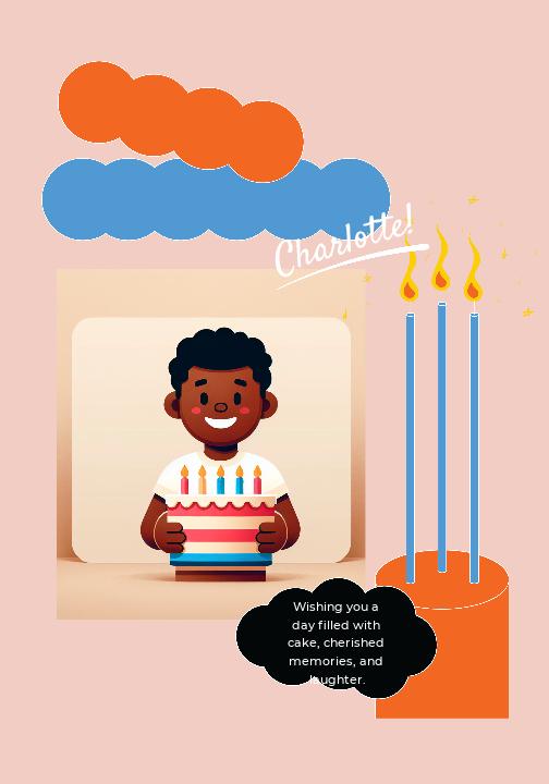 Joyful Blue and Orange Birthday Poster Design