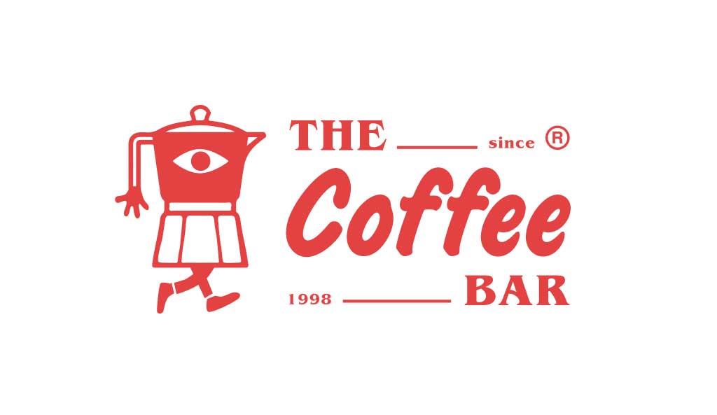 Vibrant Red Coffee Bar Logo Post Design