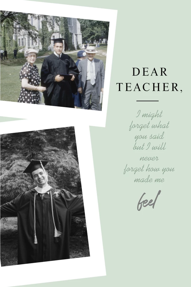 Vintage Green Graduation Thank You Post