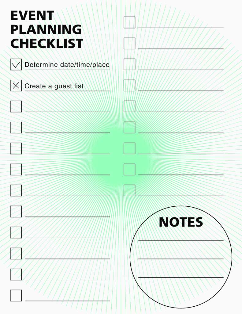 Green Toned Event Checklist Poster Template