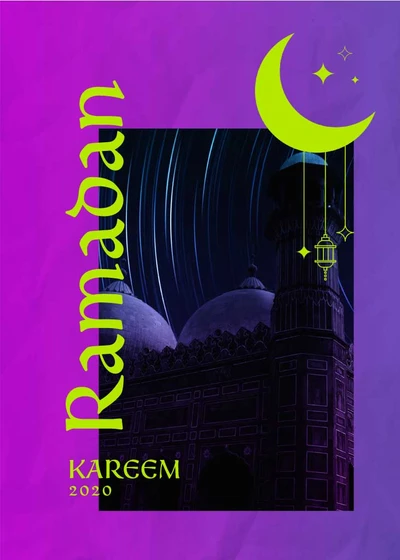 Template Colorful Ramadan Kareem Poster Design