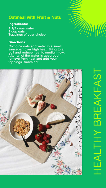 Green Accented Healthy Breakfast Poster Design