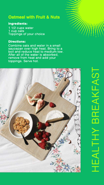 Template Green Accented Healthy Breakfast Poster Design