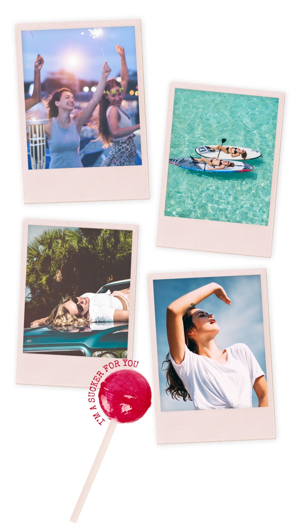 Summer Memories Polaroid Photo Collage Poster