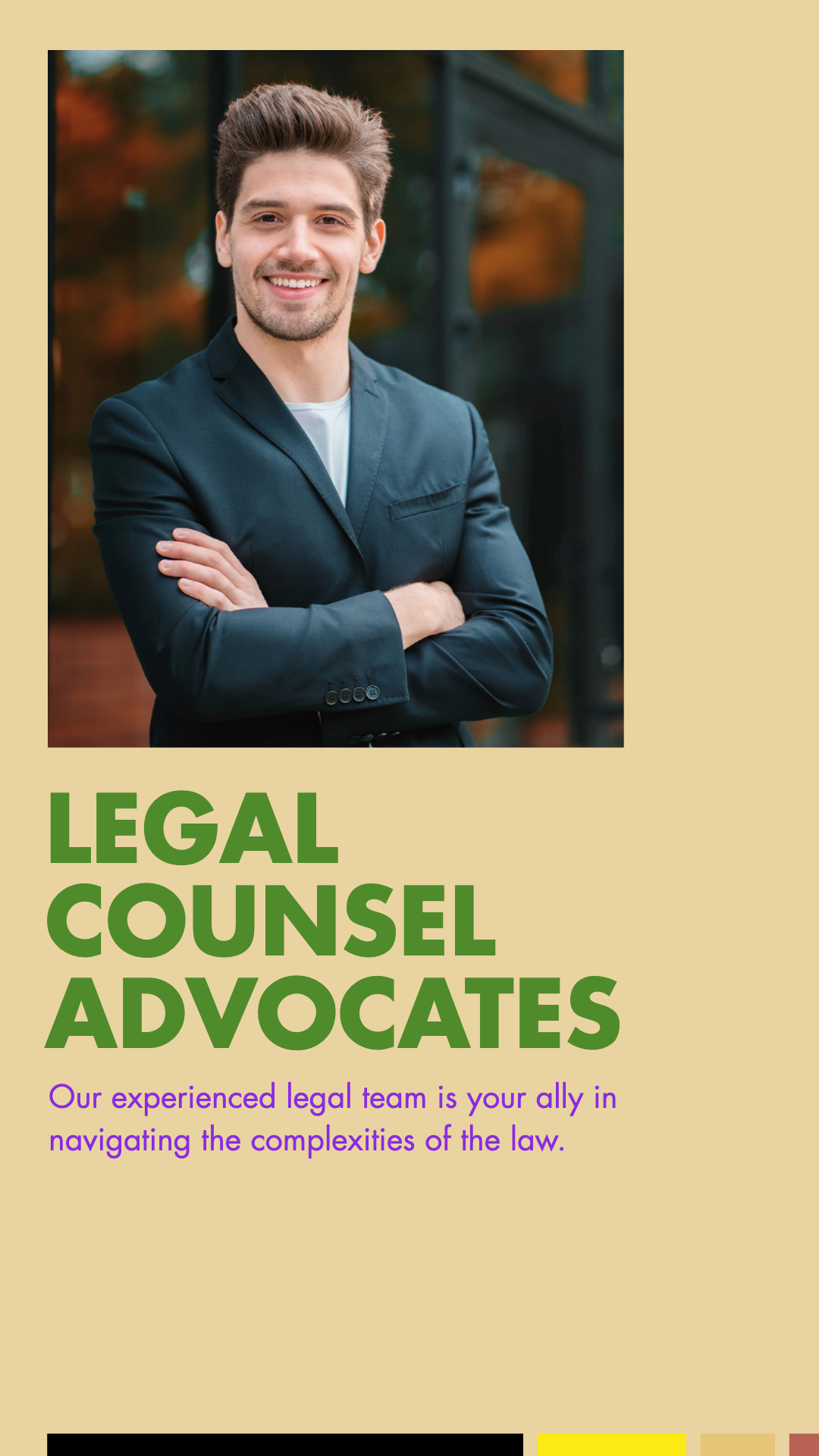 Elegant Legal Counsel Poster Design in Black and Yellow