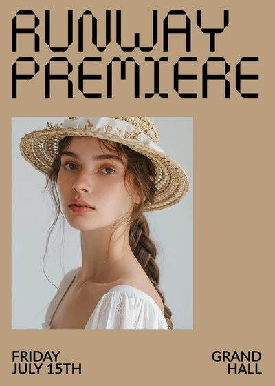 Template Stylish Runway Premiere Invitation in Beige