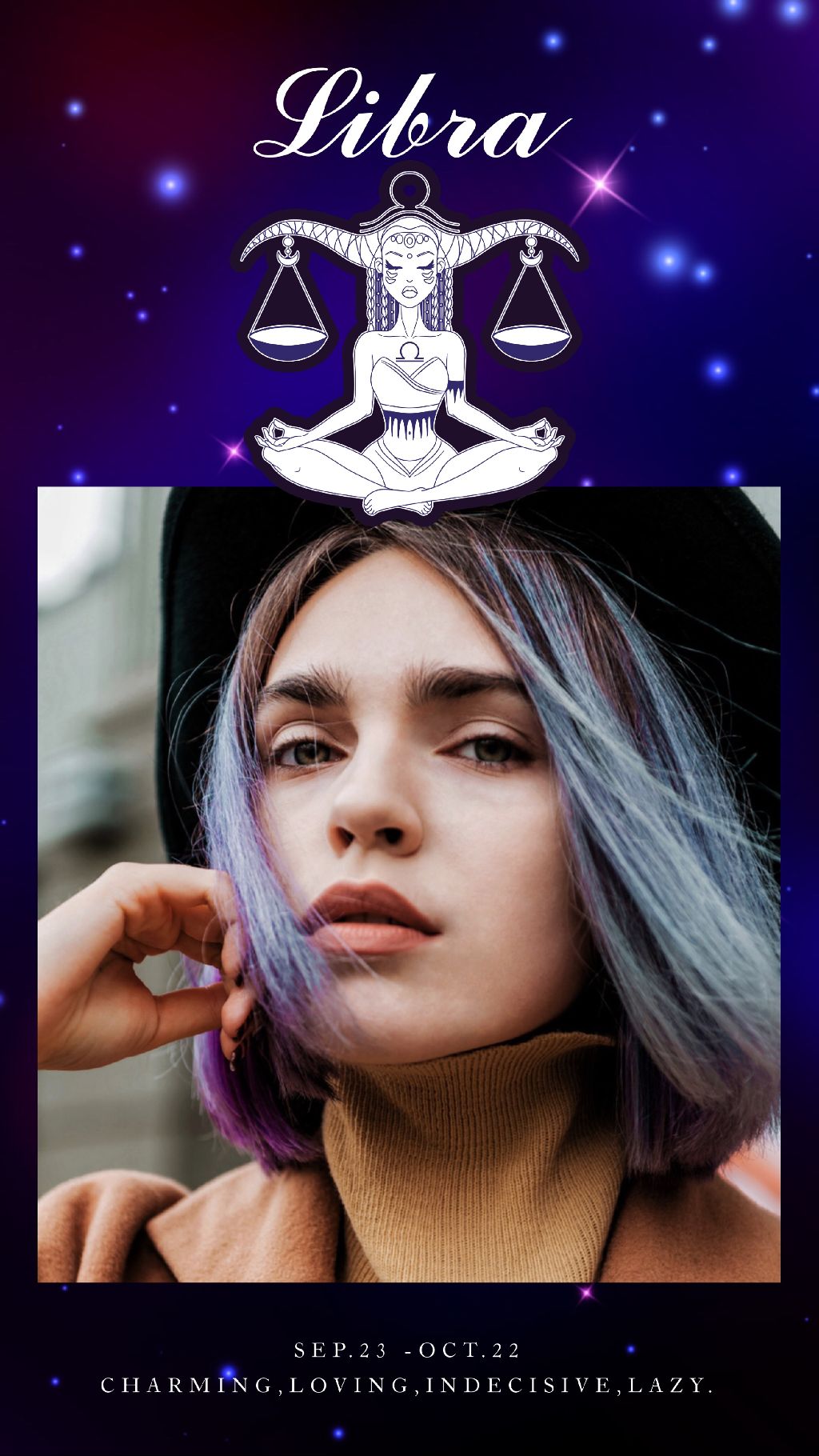 Template Stylish Libra Zodiac Social Media Post