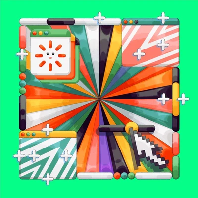 Template Colorful Burst Social Media Post Design