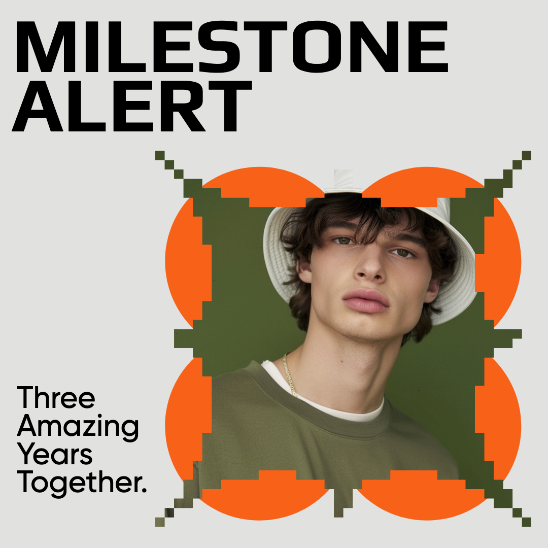 Celebratory Orange Milestone Alert Instagram Post