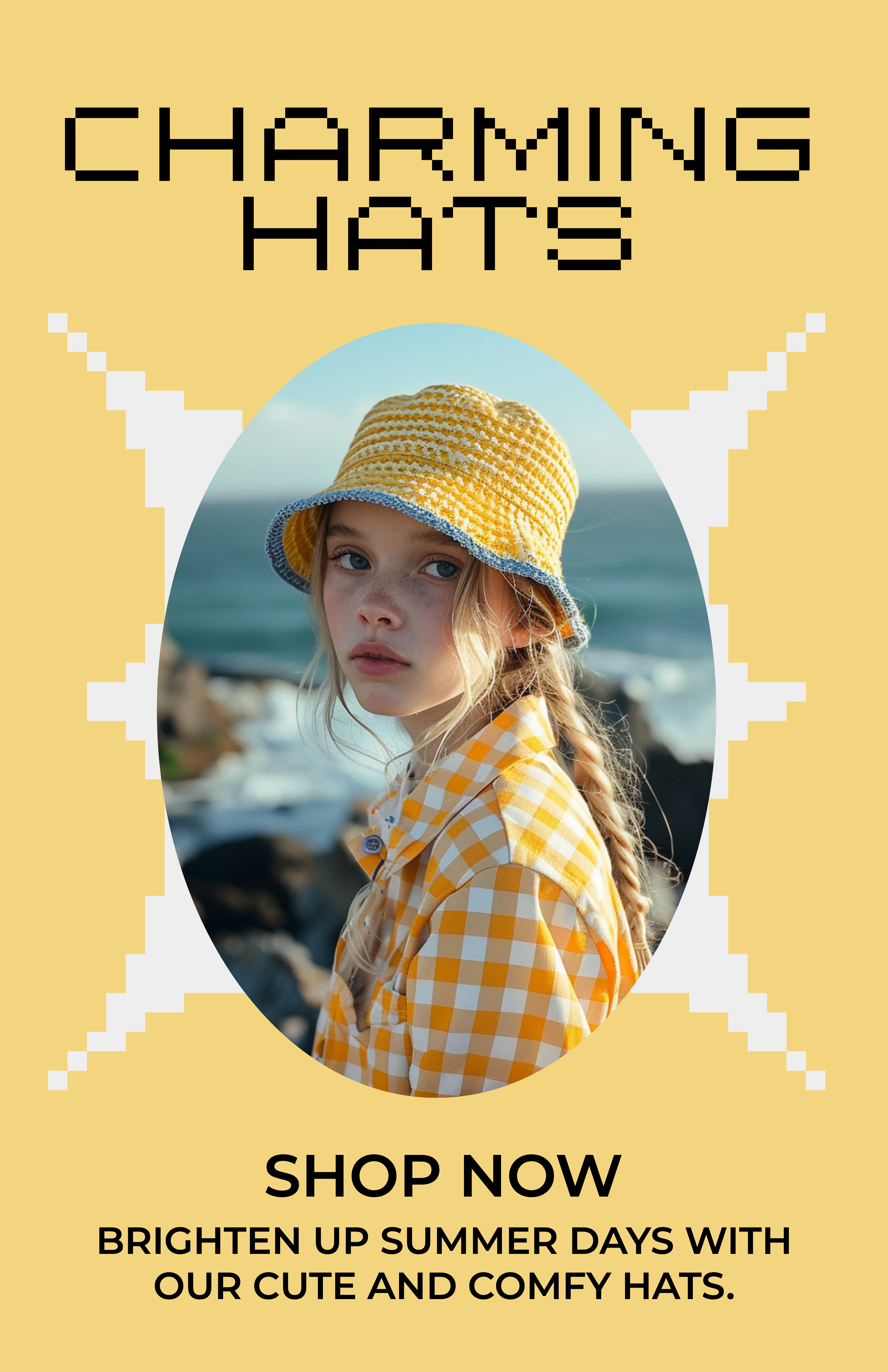 Template Stylish Yellow Instagram-Story for Charming Hats