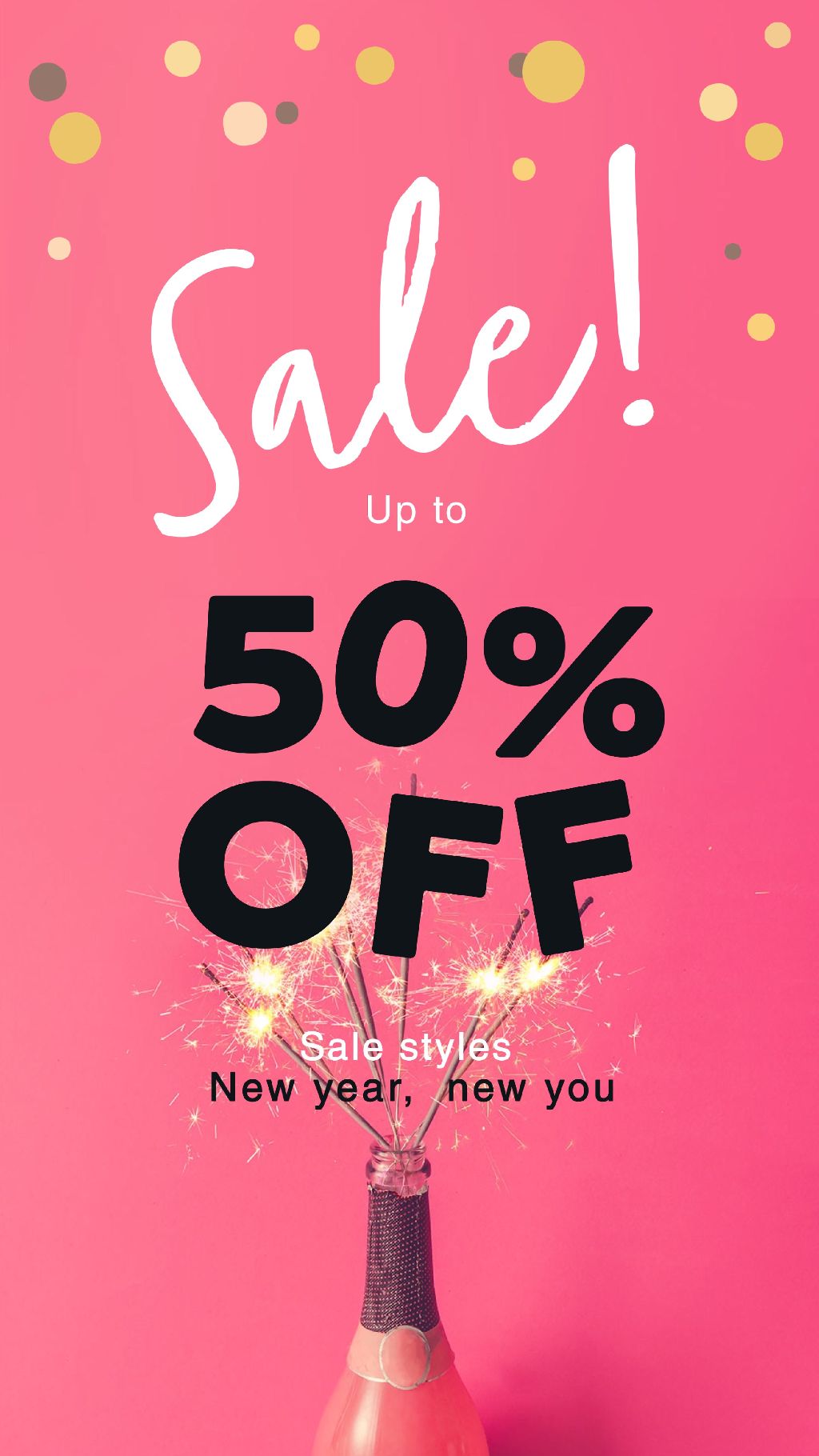 Pink Celebration Sale Ad Poster with Sparkle