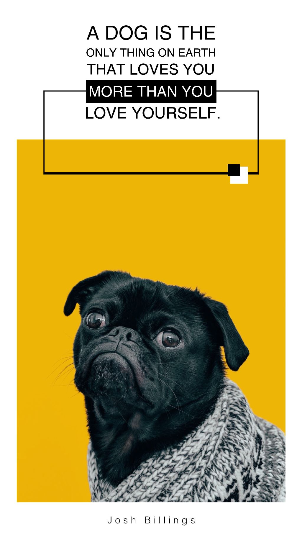 Charming Yellow Pug Poster Design Template