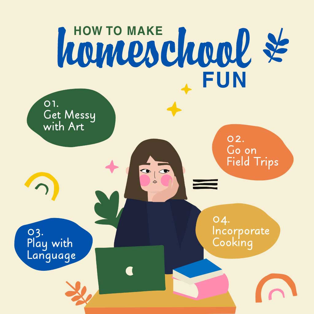 Template Creative Homeschooling Tips Colorful Poster Design