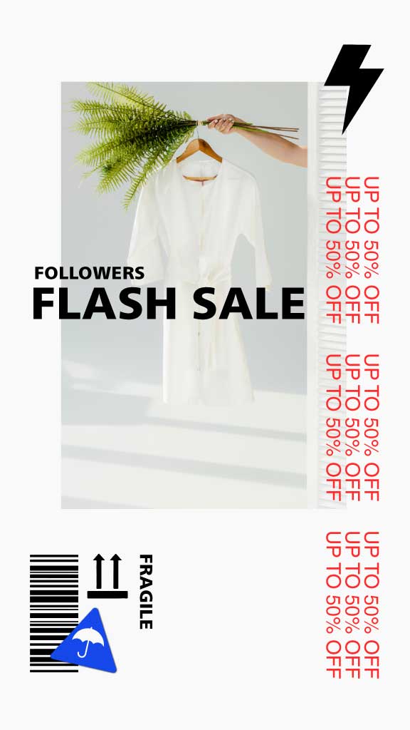 White Fashion Flash Sale Social Media Post