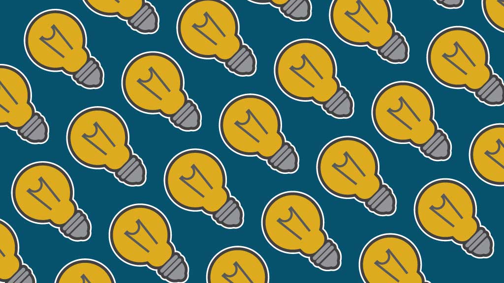 Bright Ideas Yellow Lightbulb Poster Design