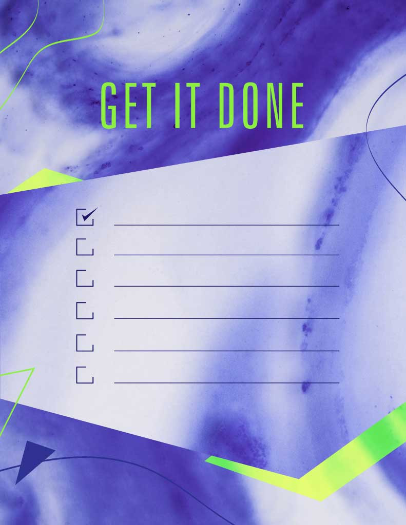 Template Blue and Green Motivational To-Do List Poster