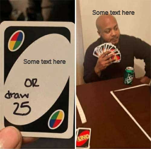 Humorous UNO Wild Card Social Media Post