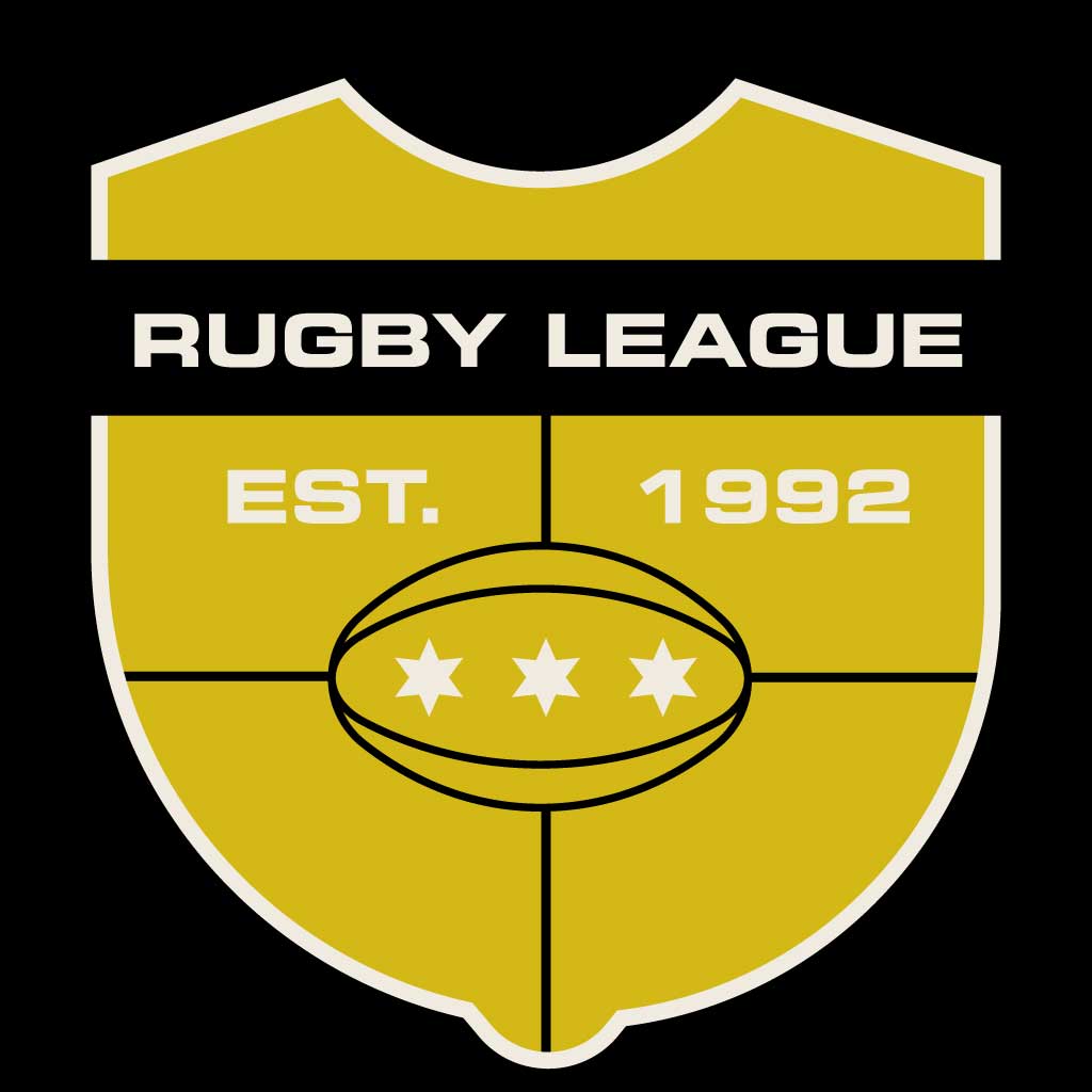 Bold Black and Gold Rugby Emblem Poster