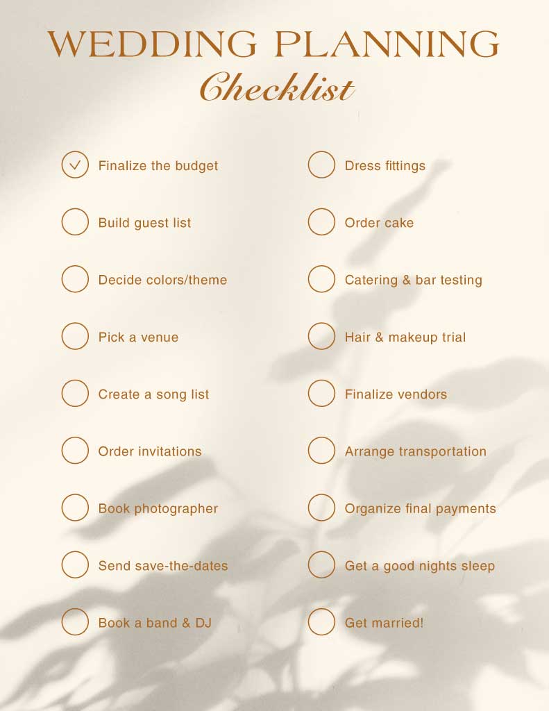 Elegant Cream Wedding Checklist Poster Design