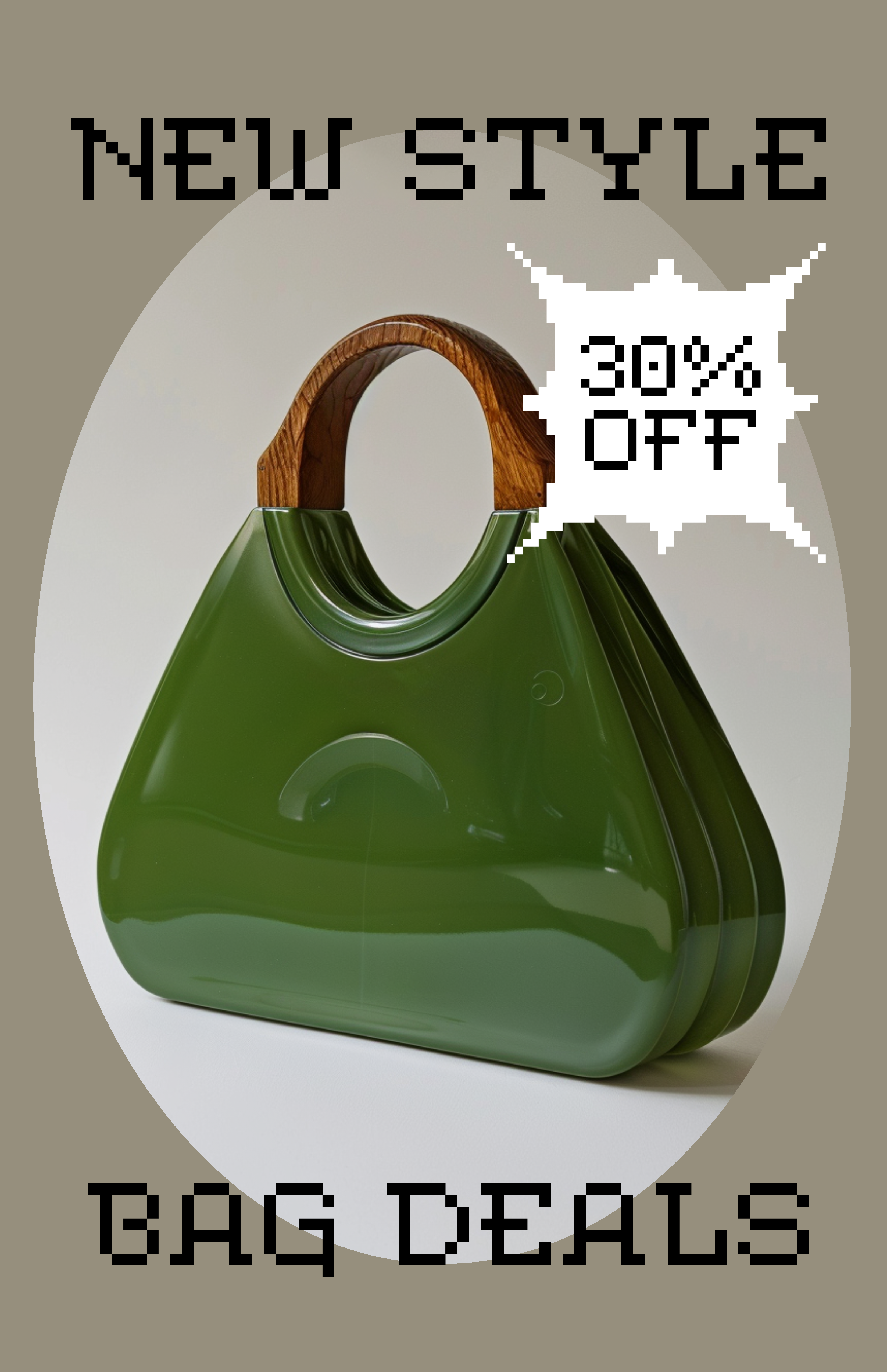 Template Trendy Green Bag Deals Poster Design