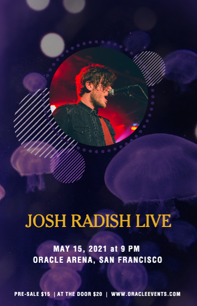 Vibrant Midnight Blue Concert Poster