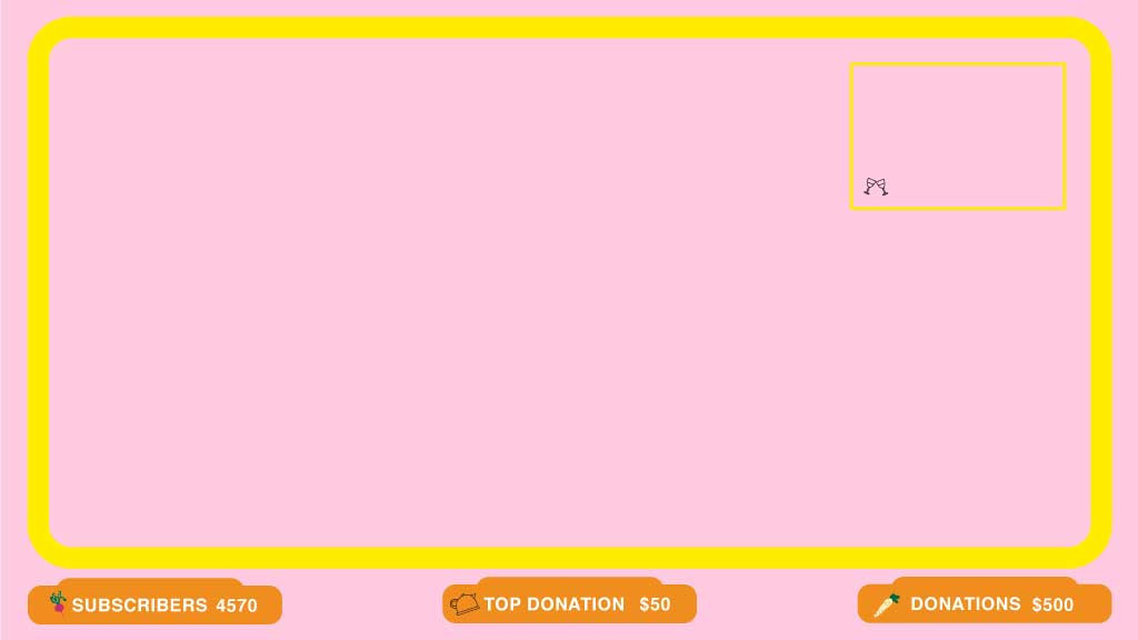Template Chic Pink and Yellow Streaming Overlay Template
