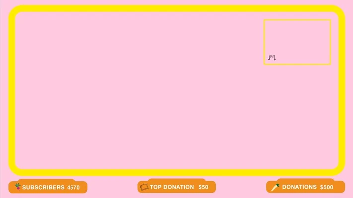Template Chic Pink and Yellow Streaming Overlay Template
