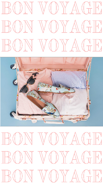 Template Chic Travel Vibes Pink Suitcase Poster