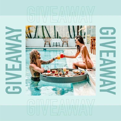 Template Tropical Aqua Giveaway Poster Splash