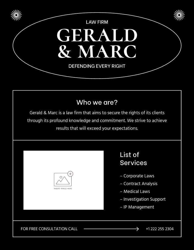 Elegant Black and White Law Firm Poster