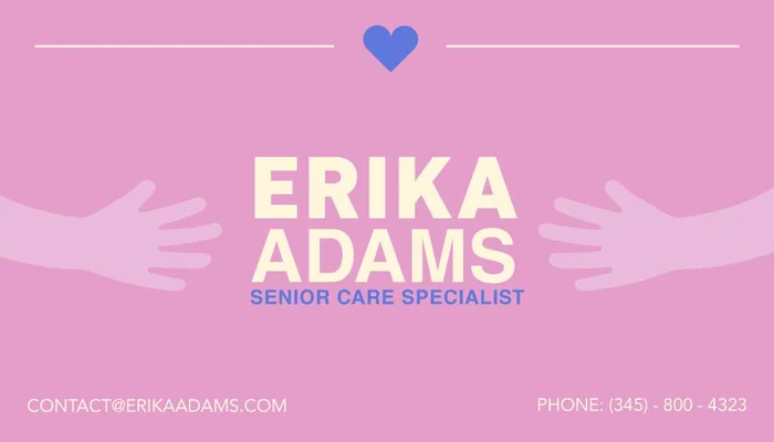 Template Professional Senior Care Specialist Business Card