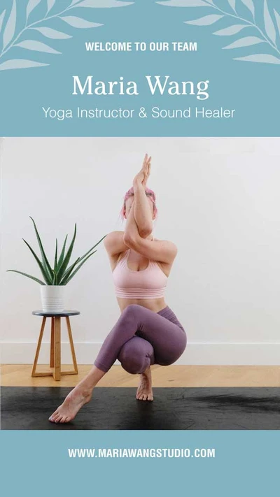 Template Soothing Sage Yoga Instructor Introduction Poster