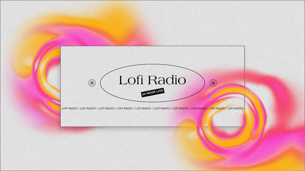 Lofi Radio Vibrant Pink Yellow Ad Design