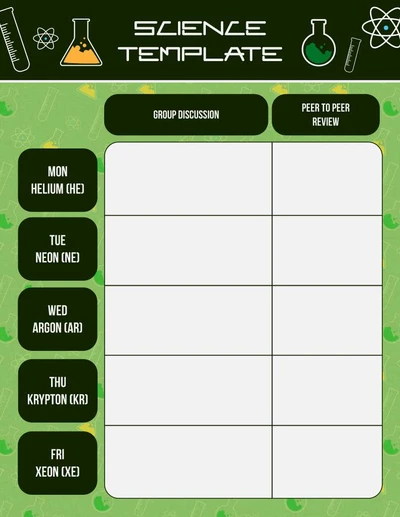 Template Green-themed Science Schedule Poster Design
