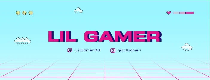 Template Retro Blue and Pink Gamer Social Media Post