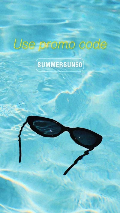 Template Sunny Blue Poolside Discount Voucher Design