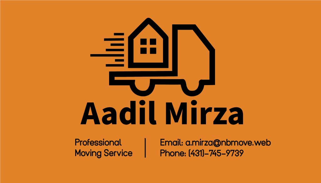 Sleek Orange Moving Service Business Card