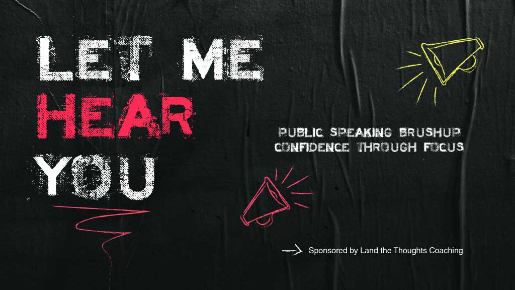 Black and Pink Public Speaking Event Poster