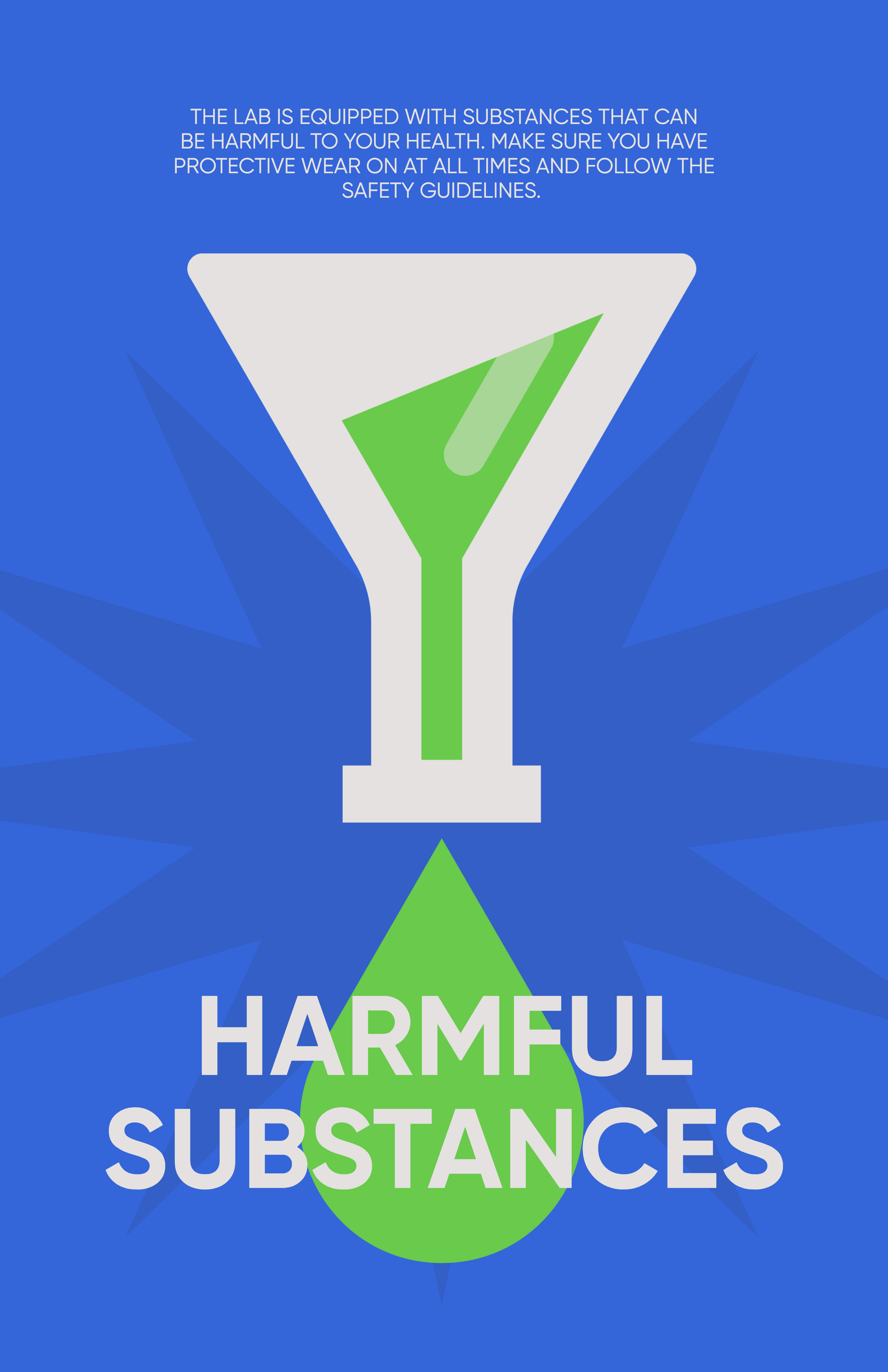 Template Blue and Green Safety Notice Poster Template