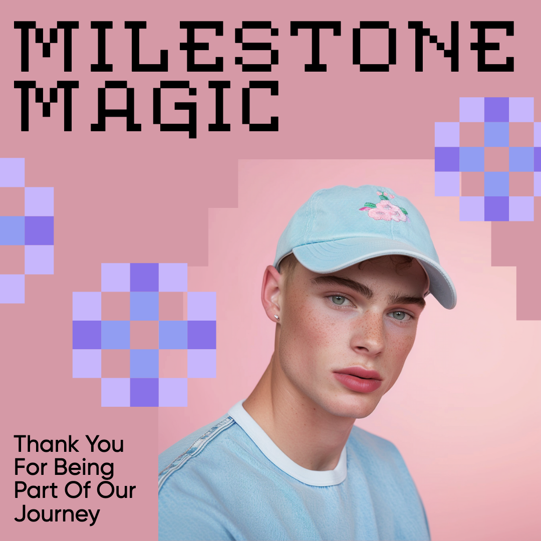 Milestone Magic Appreciation Instagram Post in Pink and Blue