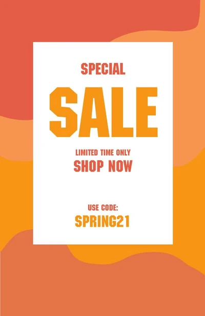 Template Vibrant Orange Sale Alert Ad Poster