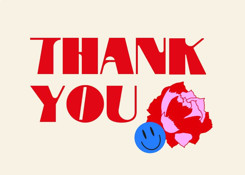 Cheerful Red Thank You Poster Design