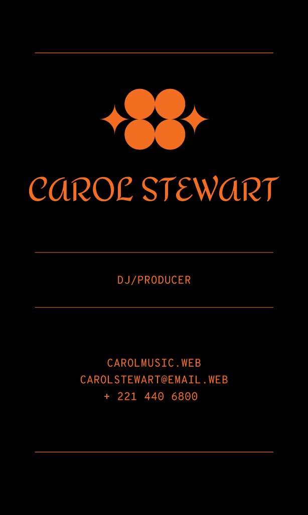 Sleek Orange and Black Business Card Template