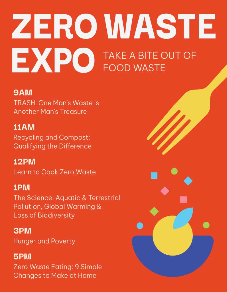 Eco-Friendly Zero Waste Expo Poster in Red