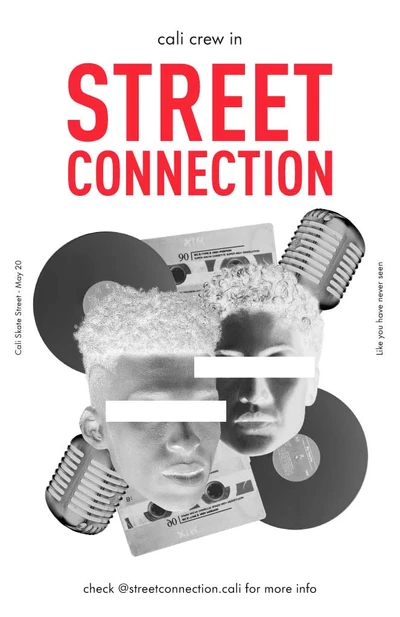 Template Urban Beat Music Event Poster Red Black