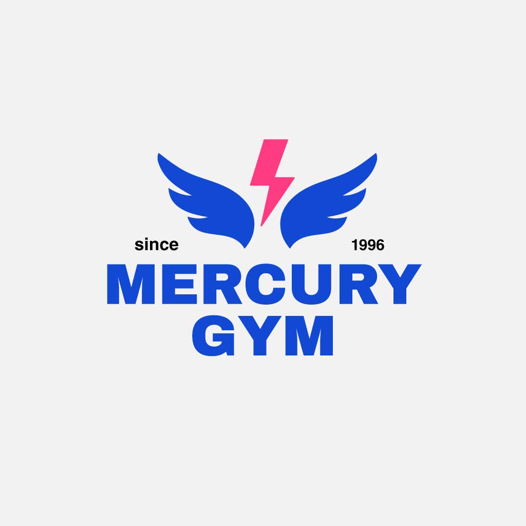 Dynamic Blue and Red Gym Logo Poster