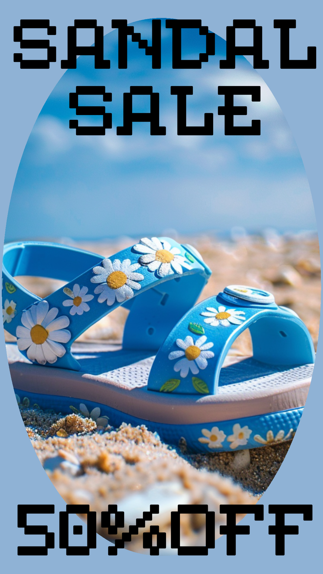 Template Summer Sandal Sale Instagram-Story in Blue