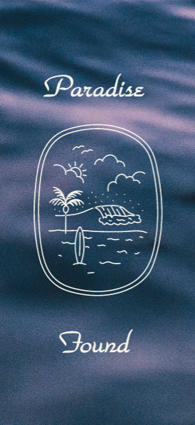 Navy Blue Tropical Paradise Poster Design